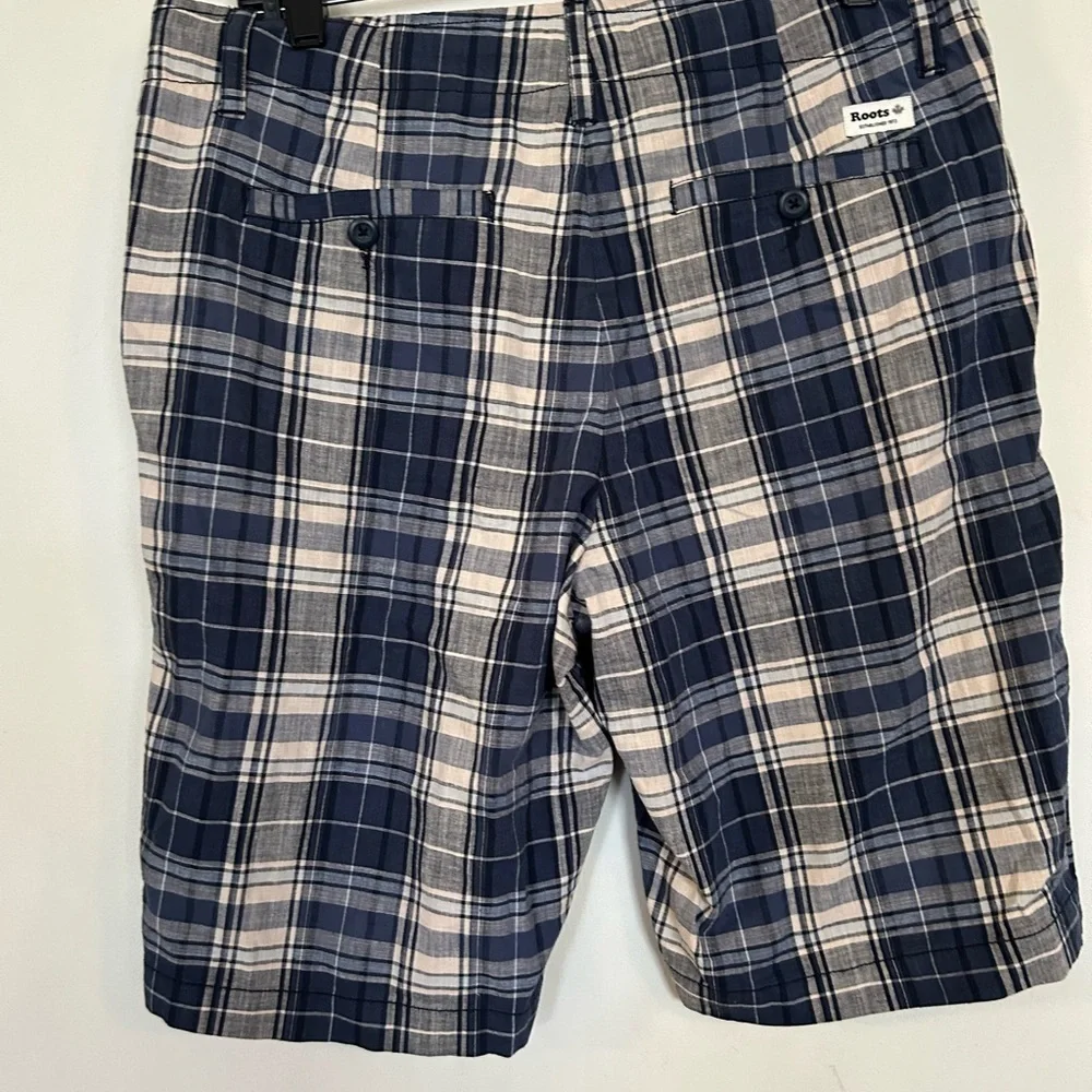 ROOTS-size 30 plaid shirts nwot 100% cotton